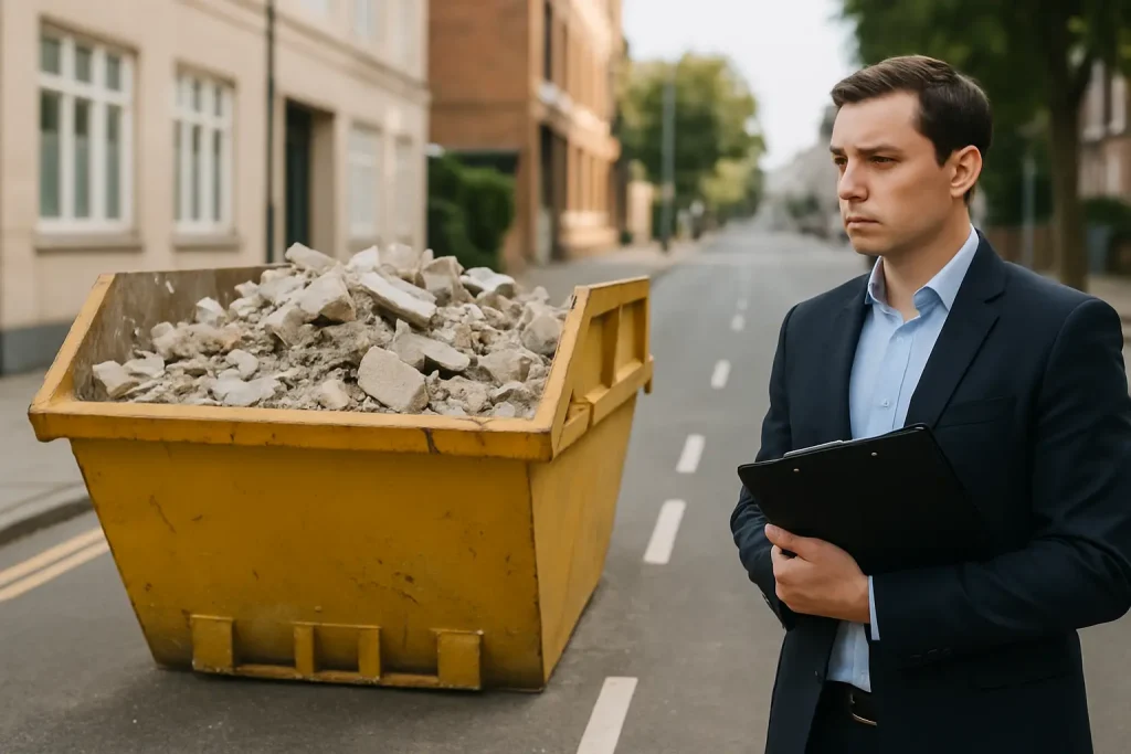 Skip permit on a public road: what to do